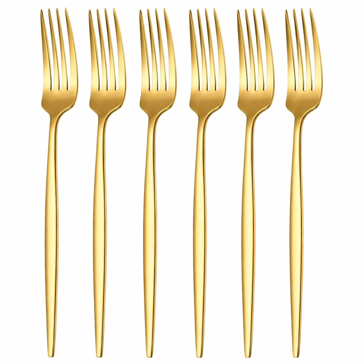 Kit com 6 Garfos Dourados de Mesa - CTI0011