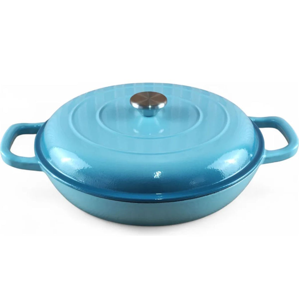Caçarola de Ferro Esmaltada com Tampa - IPI00001-AZUL