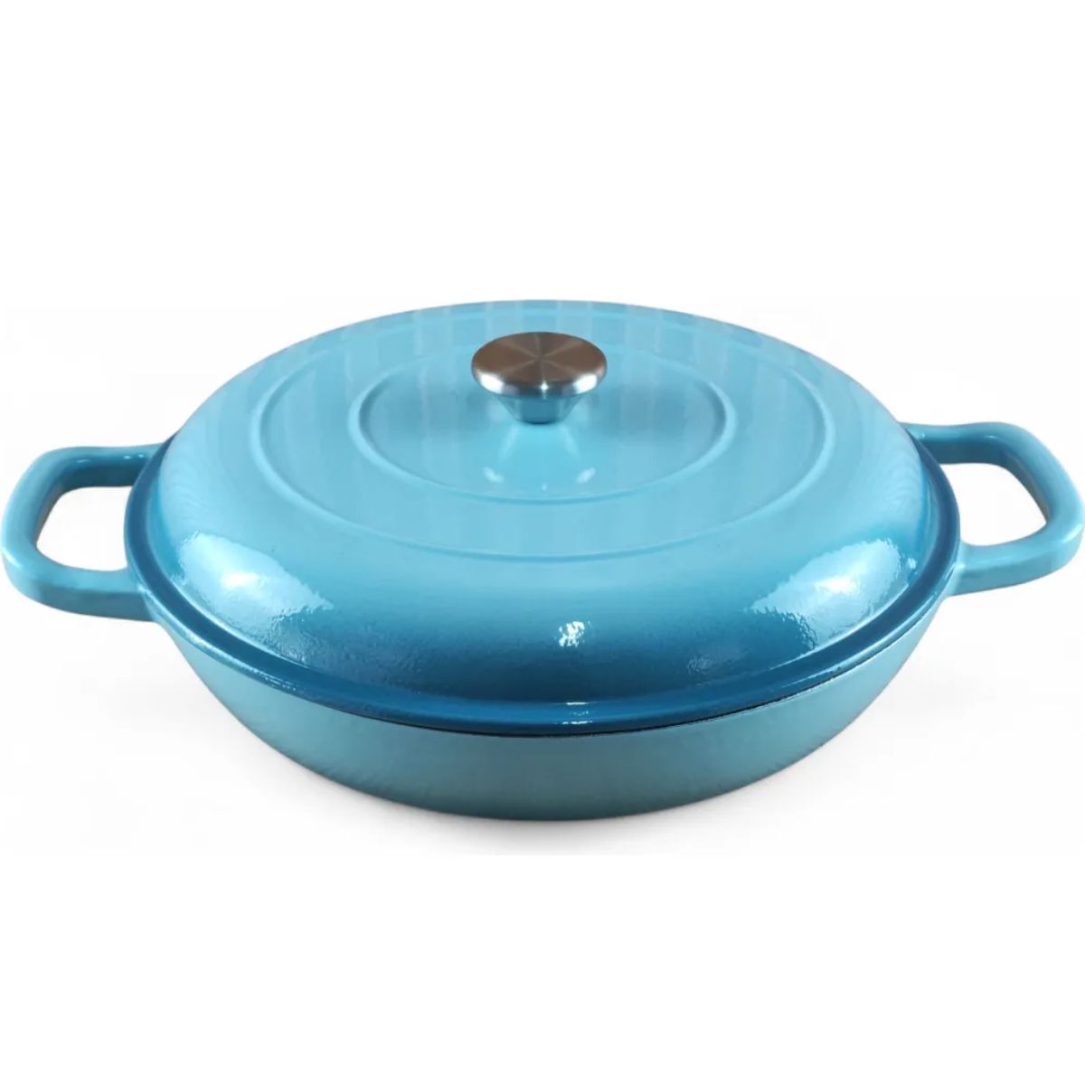 Caçarola de Ferro Esmaltada com Tampa - IPI00001-AZUL