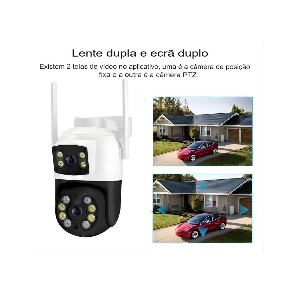 Câmera De Segurança Lente Dupla Giratoria Wi-Fi Prova D'água - BO-A31