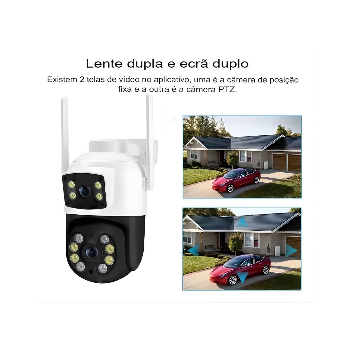 Câmera De Segurança Lente Dupla Giratoria Wi-Fi Prova D'água - BO-A31