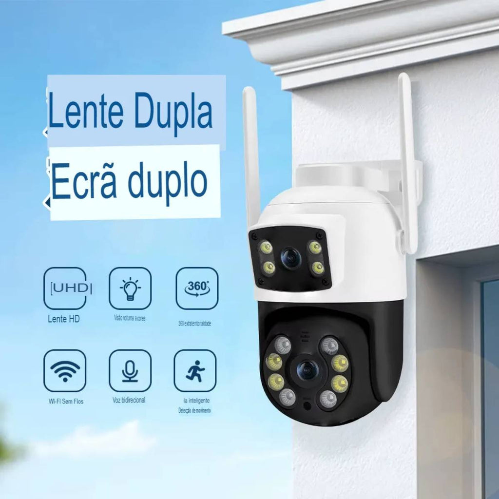 Câmera De Segurança Lente Dupla Giratoria Wi-Fi Prova D'água - BO-A31