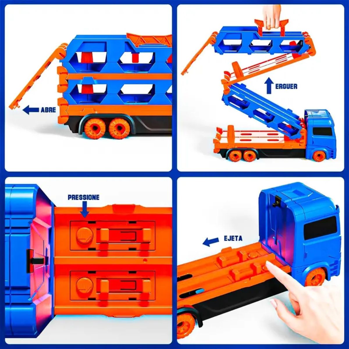 Caminhão Cegonha 6 Carrinhos Vira Pista 1,64m Infantil - TW880-4
