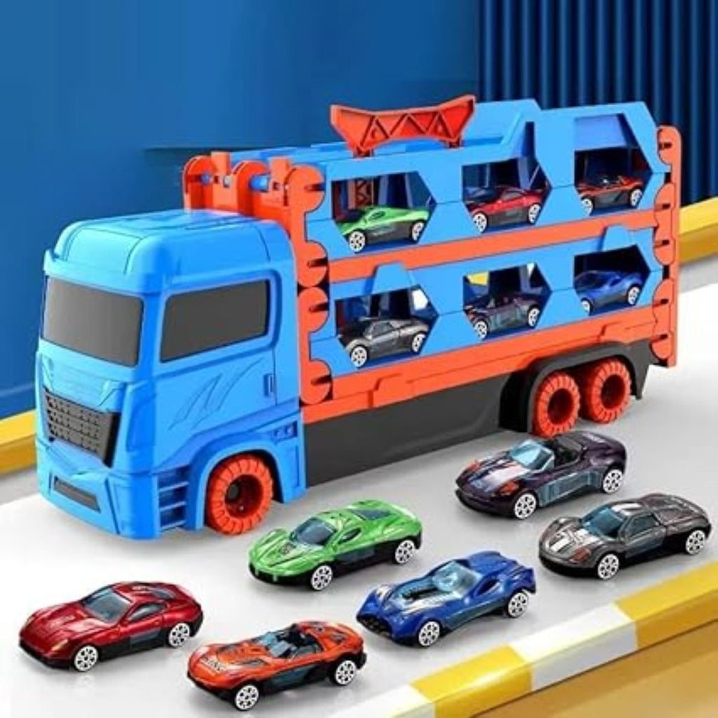 Caminhão Cegonha 6 Carrinhos Vira Pista 1,64m Infantil - TW880-4