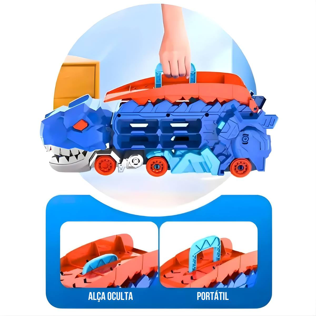 Caminhão T-Rex Pista Maleta Com 4 Carrinhos - TW880-1