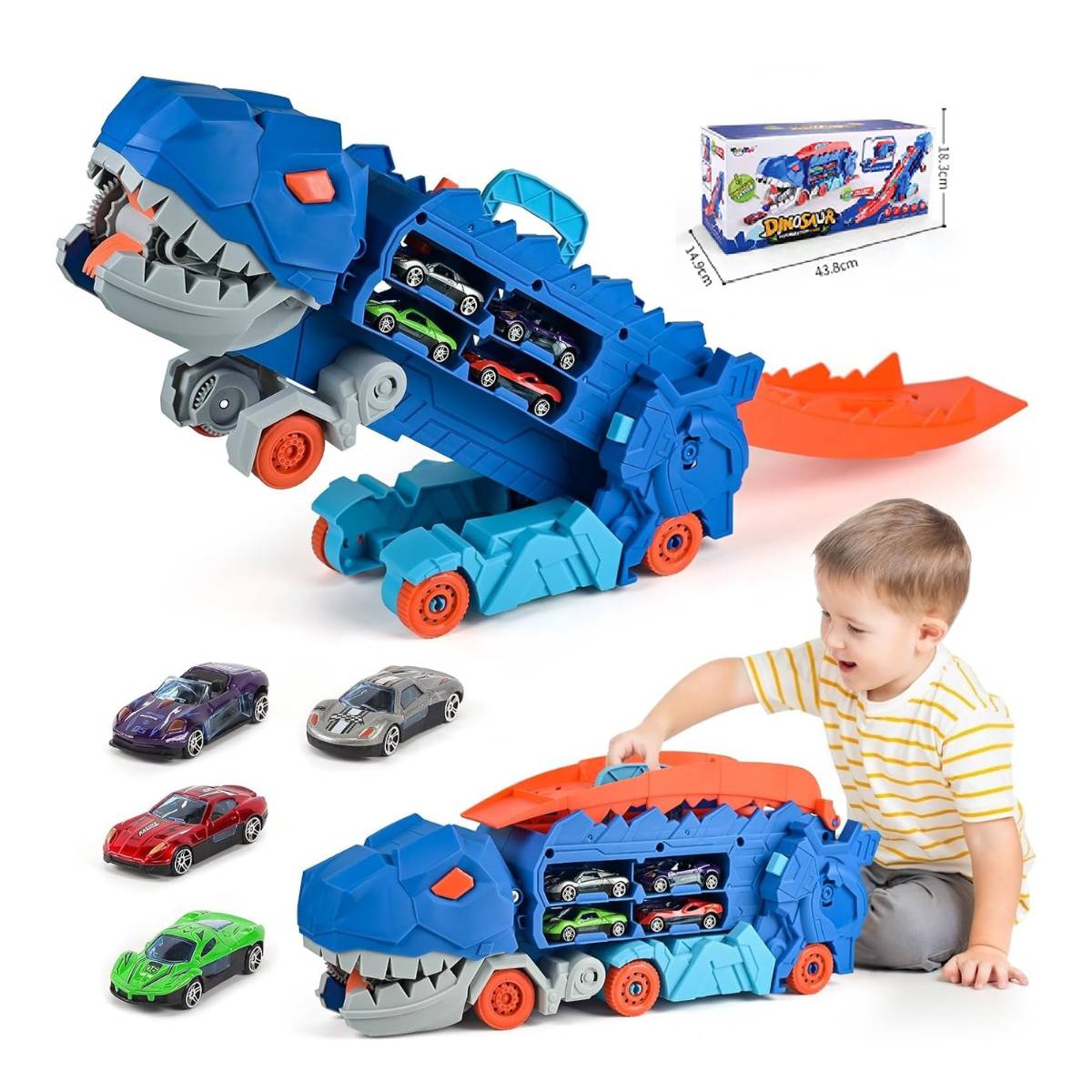 Caminhão T-Rex Pista Maleta Com 4 Carrinhos | XDX CHIC