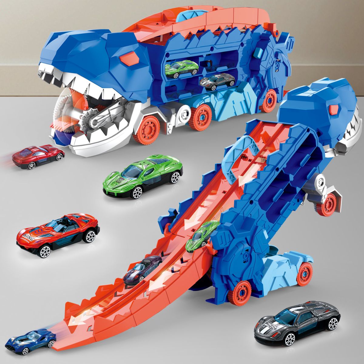 Caminhão T-Rex Pista Maleta Com 2 Carrinhos - TW880-1