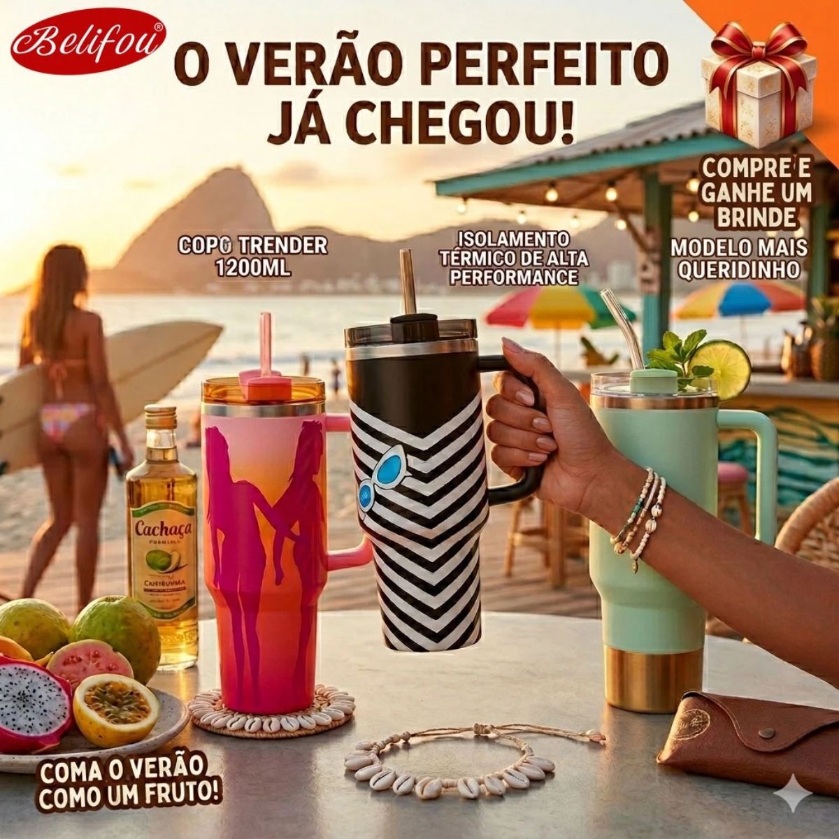 Caneca Térmica com Tampa e Canudo - CGT4034
