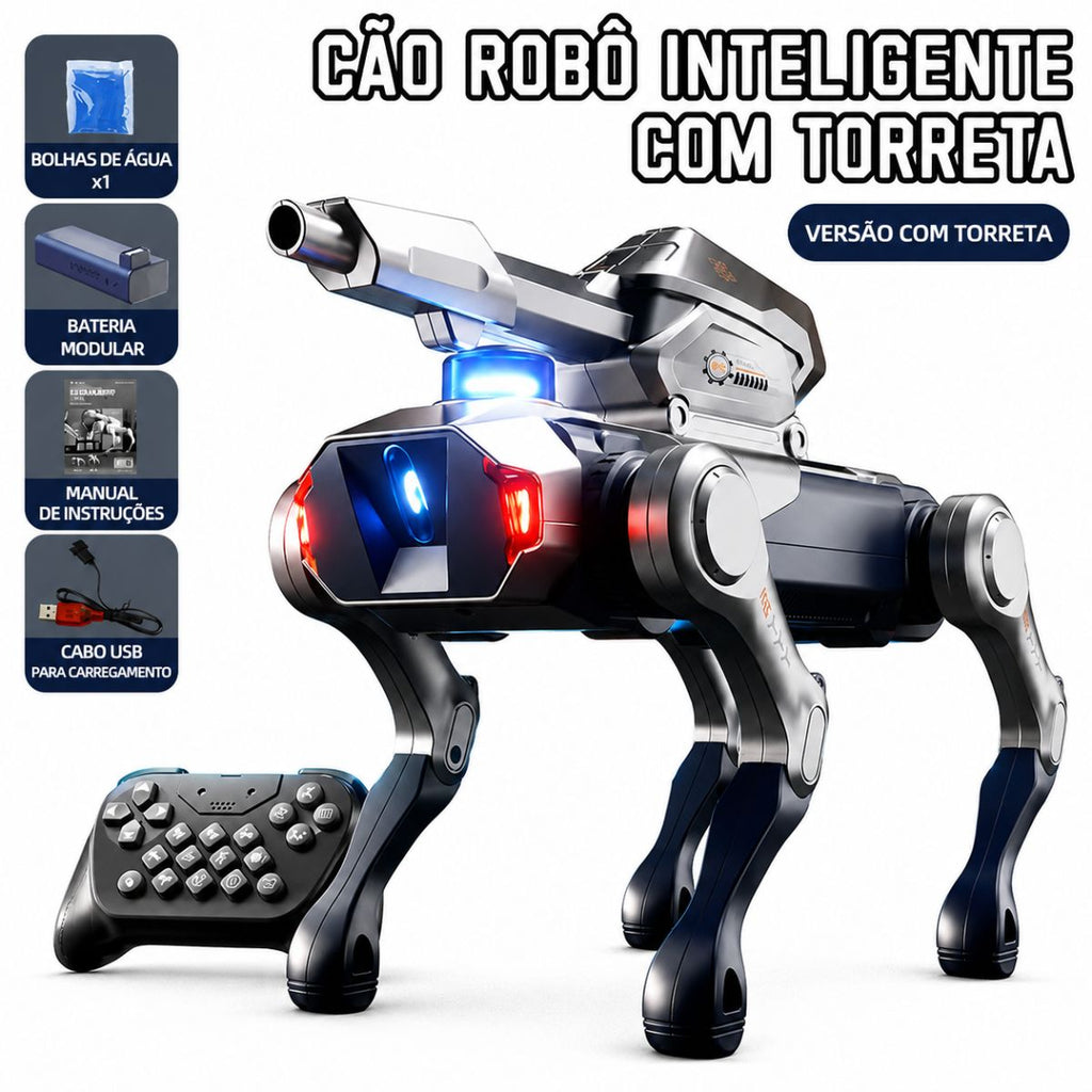 Cão Robô Inteligente com Torreta Lançadora e Controle Remoto - TW888-7