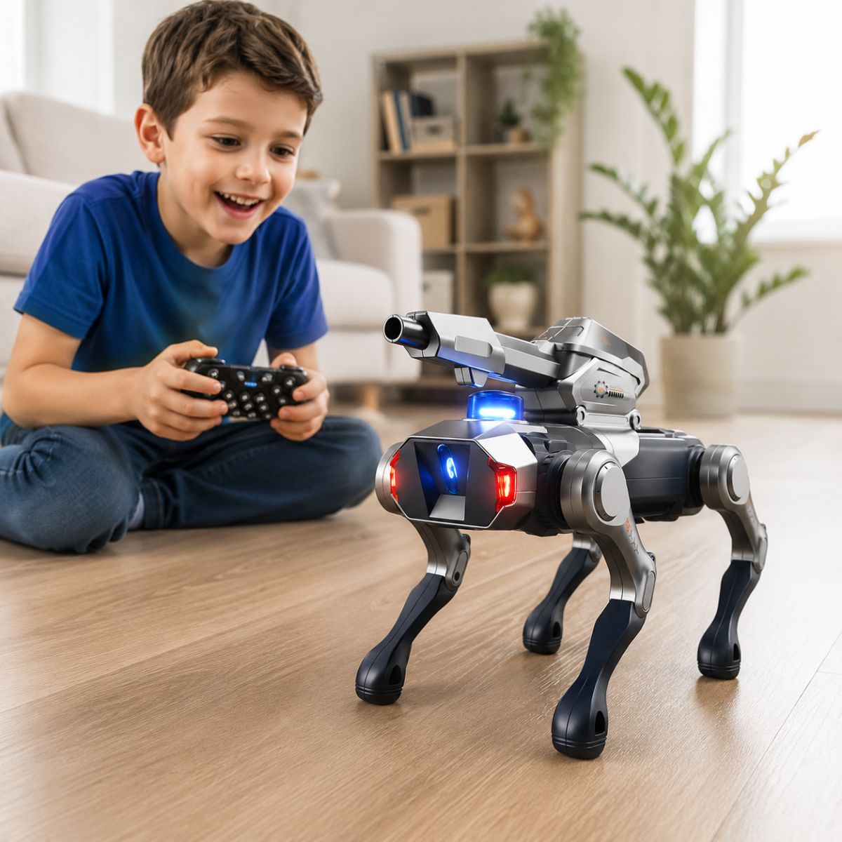 Cão Robô Inteligente com Torreta Lançadora e Controle Remoto - TW888-7