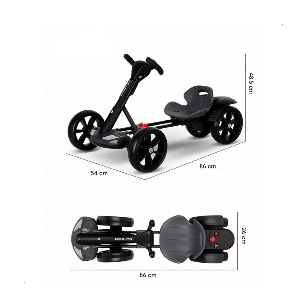 Carrinho Elétrico Infantil Tipo Kart – Dobrável e Ajustável (2–7 anos) -UCC-0001