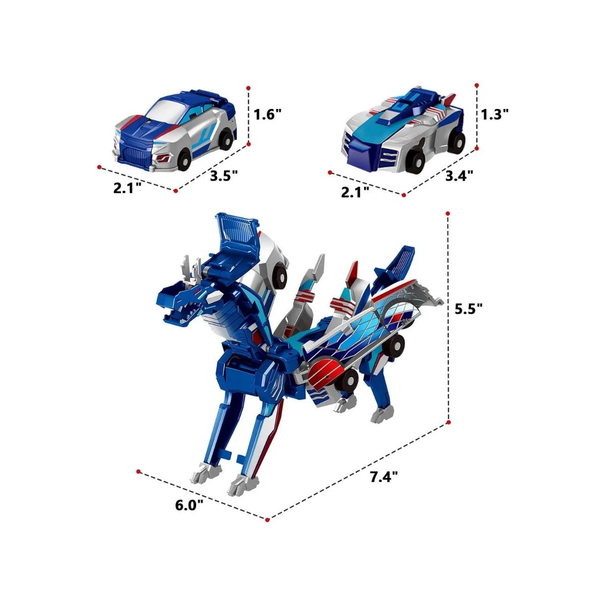 Carrinho Transformável 2 em 1 Magnético – Vira Dragão ao Bater - TW884-5/6