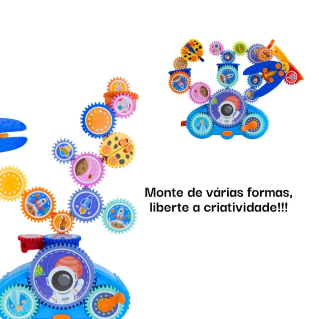 Carrinho de Engrenagens de Montar com Movimento Dinâmico 18 em 1  - JXT-88903
