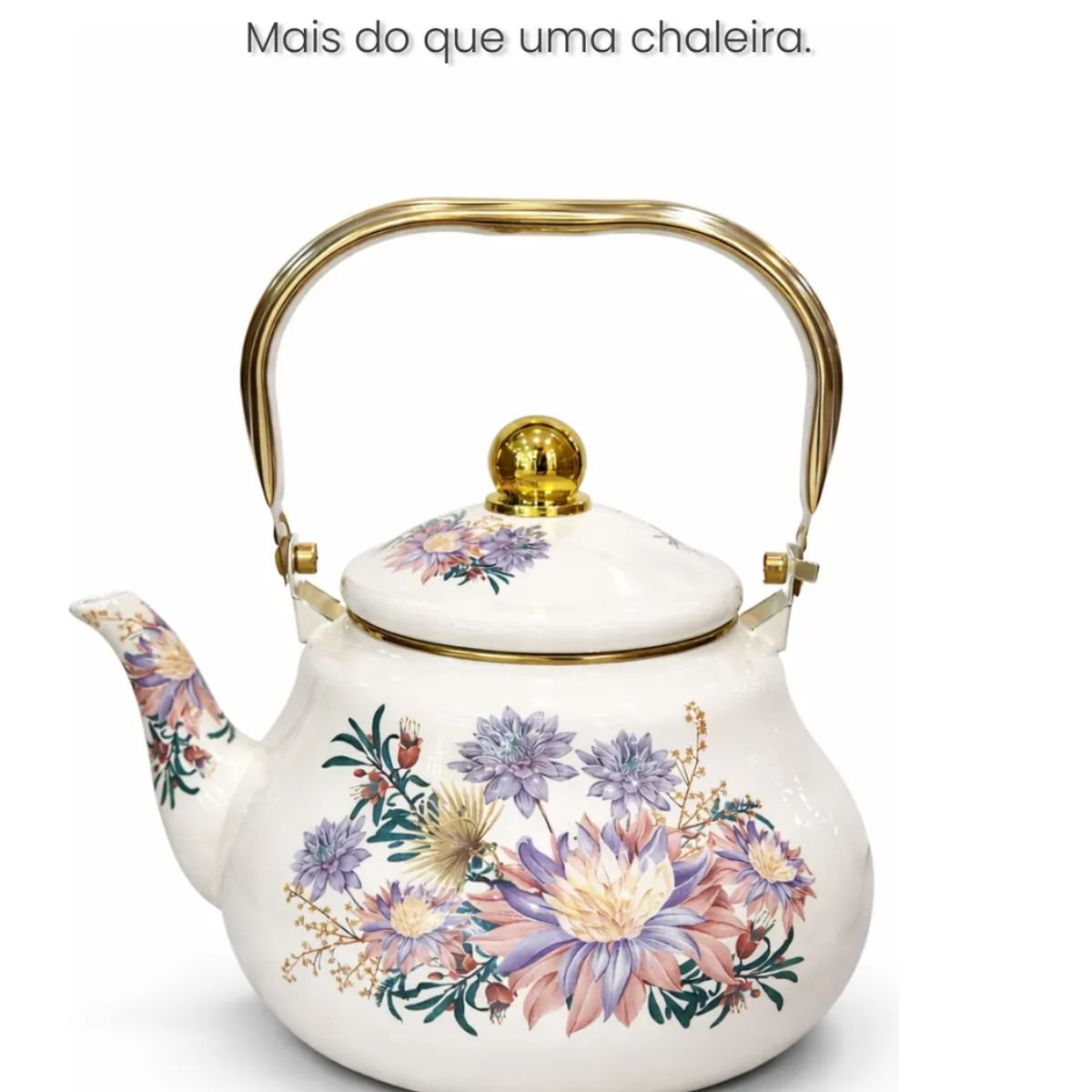 Chaleira Esmaltada Floral Vintage 2L - 16807-16