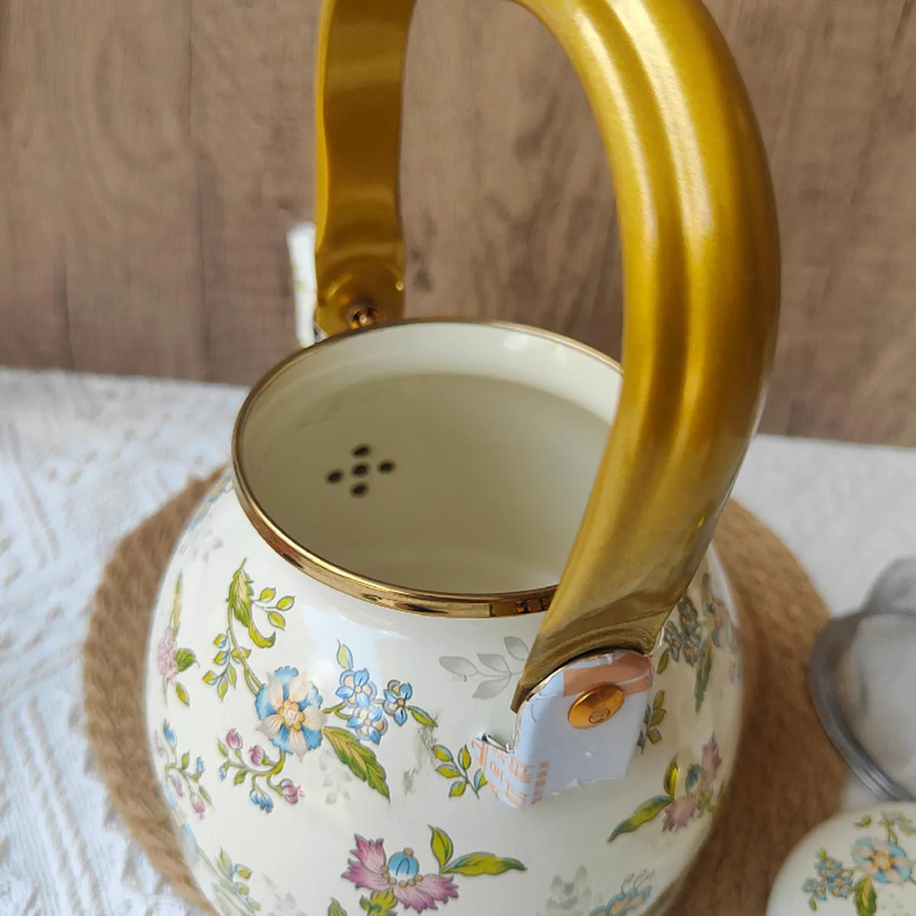 Chaleira Esmaltada Bule Com Tampa Floral 2L - 16807