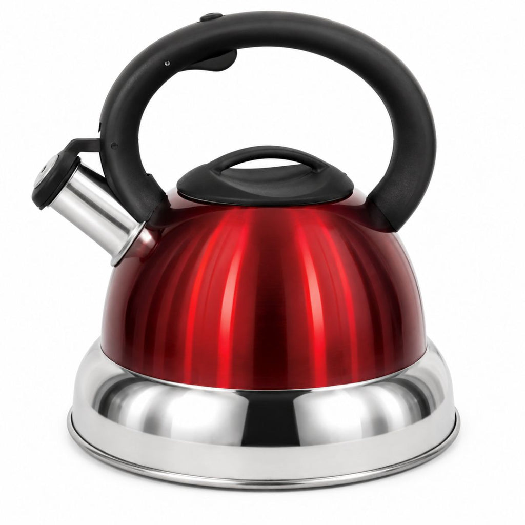 Chaleira em Aço Inox com Apito e Alça Ergonômica - O+2501/2/3/4