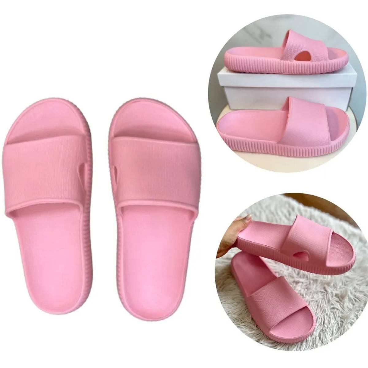 Chinelo Nuvem Rosa Antiderrapante Unissex - W23107-08