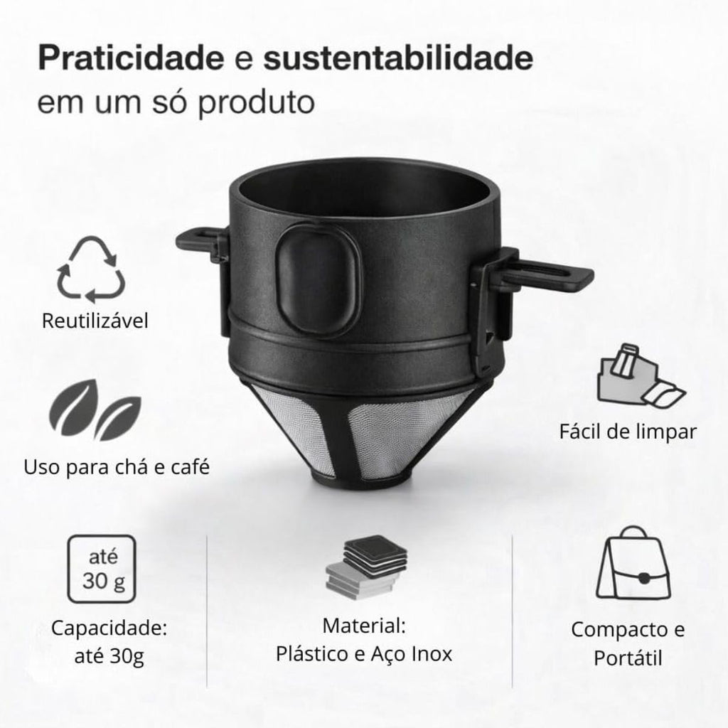Coador de Café Reutilizável em Aço Inox - IBA00004