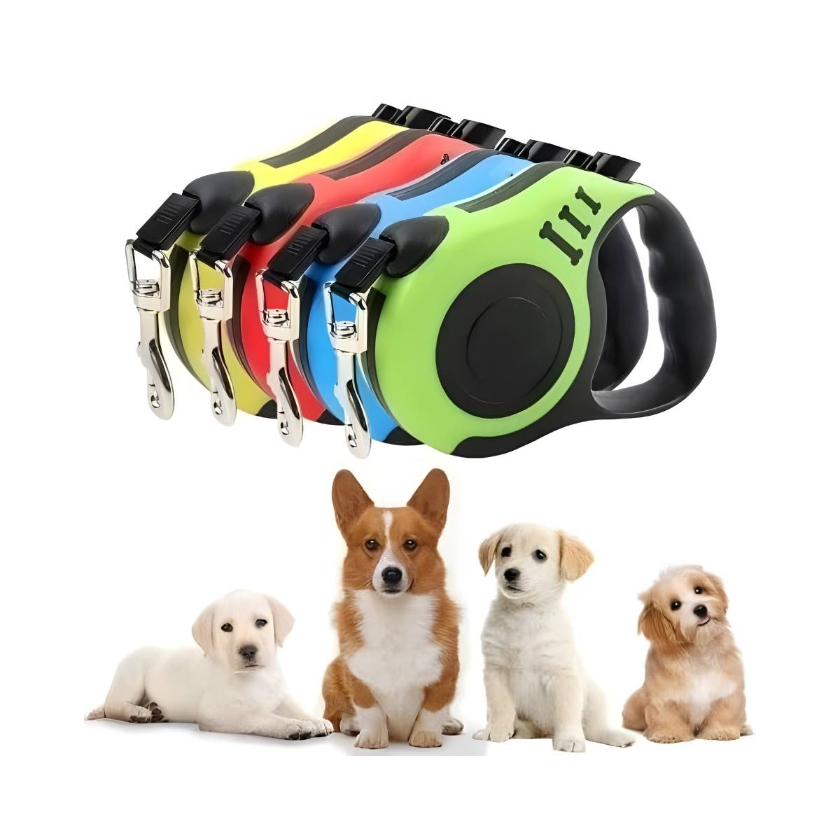 Coleira Retrátil para Cães e Gatos Resistente Automática 3 e 5 Metros - XS-188-3M/5M