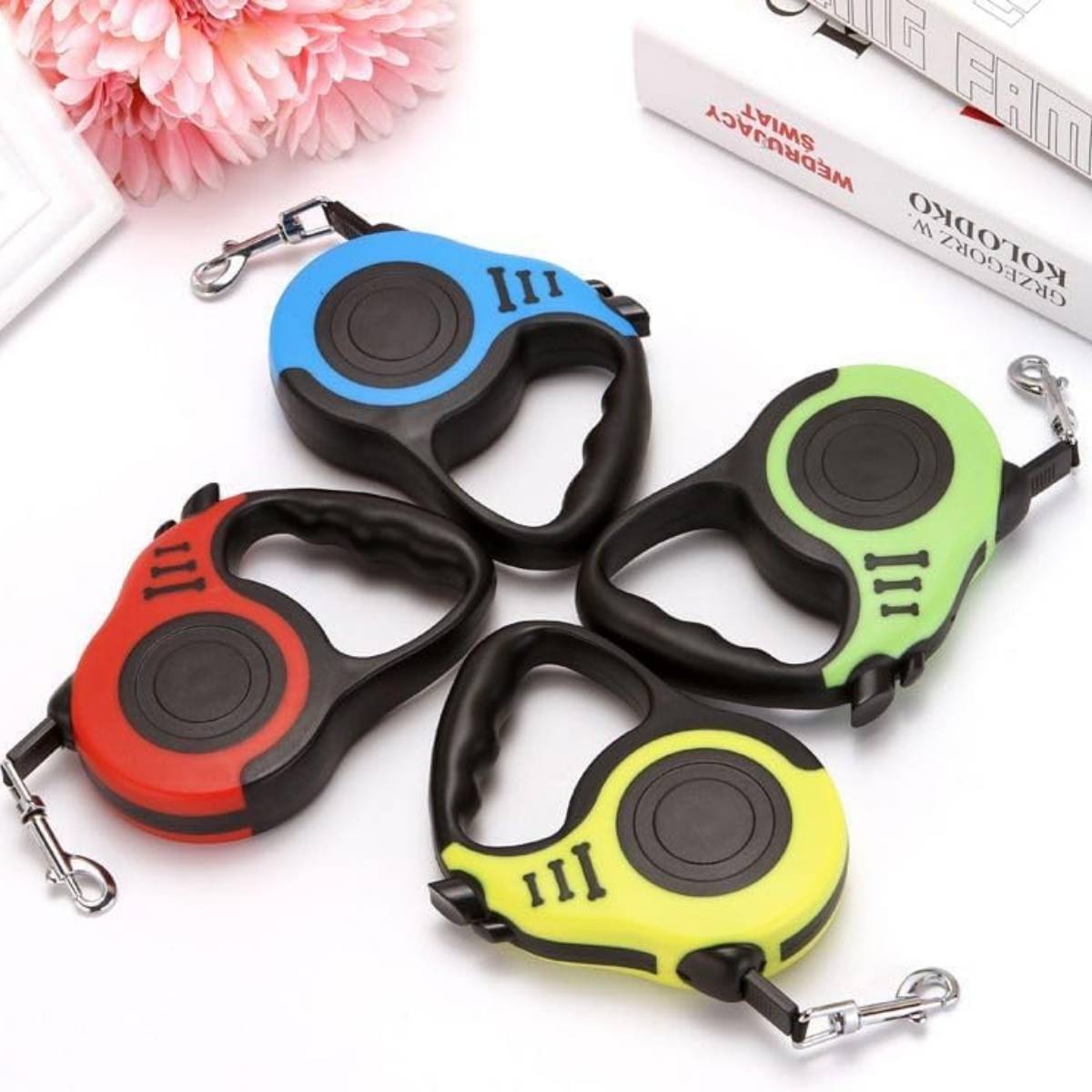 Coleira Retrátil para Cães e Gatos Resistente Automática 3 e 5 Metros - XS-188-3M/5M