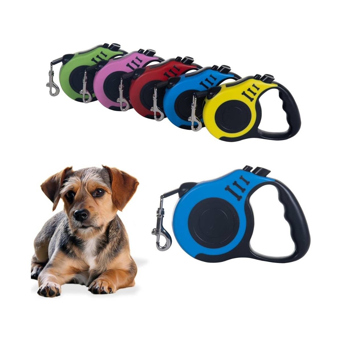 Coleira Retrátil para Cães e Gatos Resistente Automática 3 e 5 Metros - XS-188-3M/5M