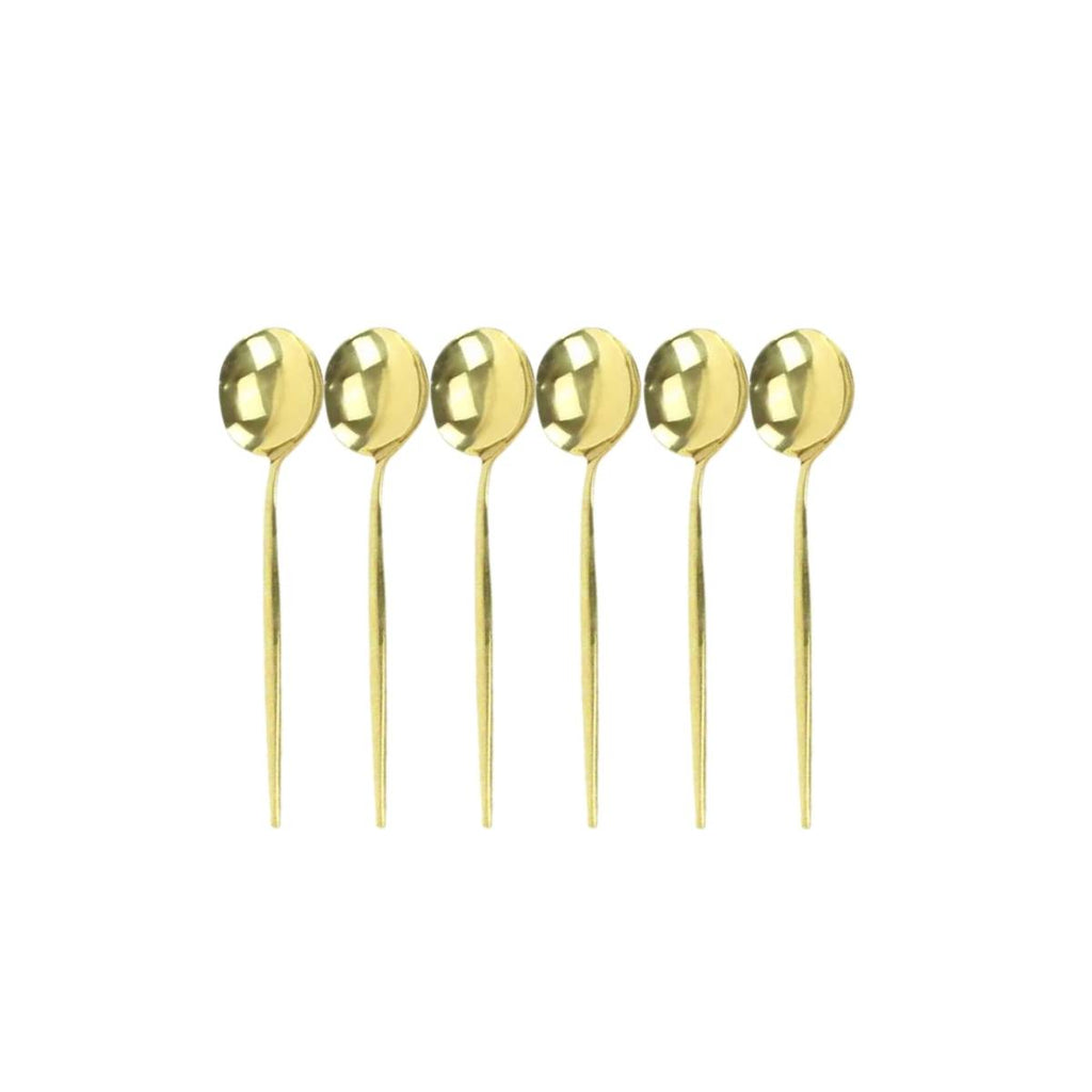 Colher de Café na Cor Dourada Kit 6 Itens - CTI0013