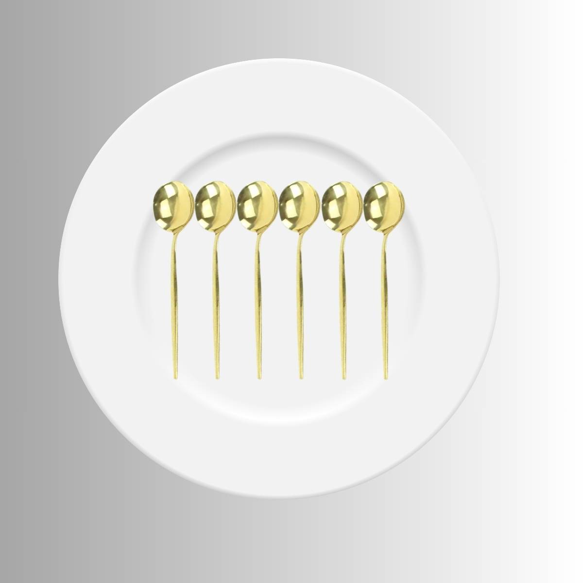 Colher de Café na Cor Dourada Kit 6 Itens - CTI0013