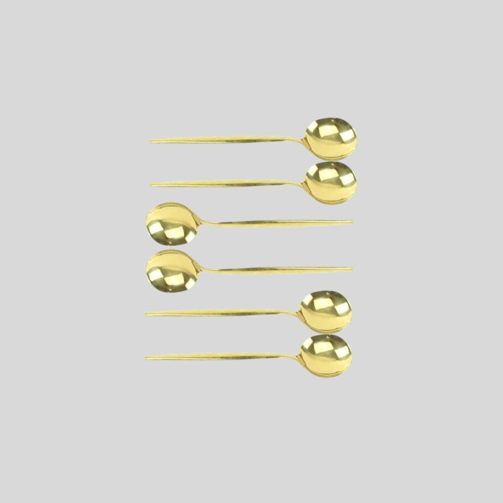 Colher de Café na Cor Dourada Kit 6 Itens - CTI0013