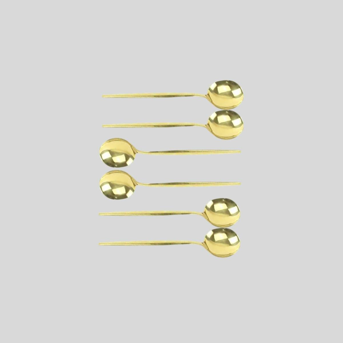 Colher de Café na Cor Dourada Kit 6 Itens - CTI0013