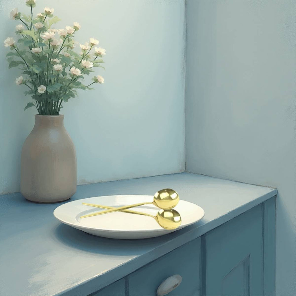 Colher de Refeição Grande na Cor Dourada Kit 6 Itens - CTI0010