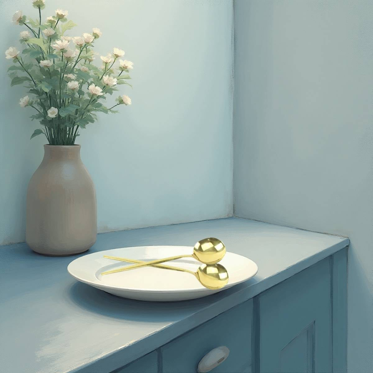 Colher de Refeição Grande na Cor Dourada Kit 6 Itens - CTI0010