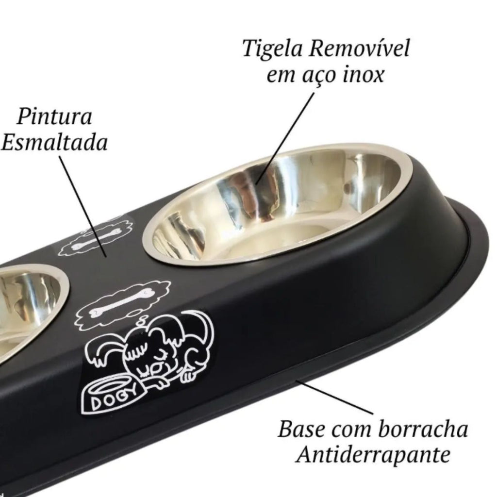 Tigela Pet Dupla Pequena para Ração e Água - XDX-GW02