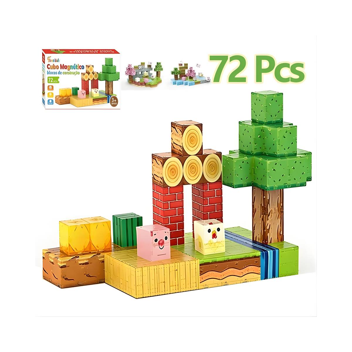 Conjunto De Blocos De Construção Magnéticos MInecraft Brinquedo - TW883-072C