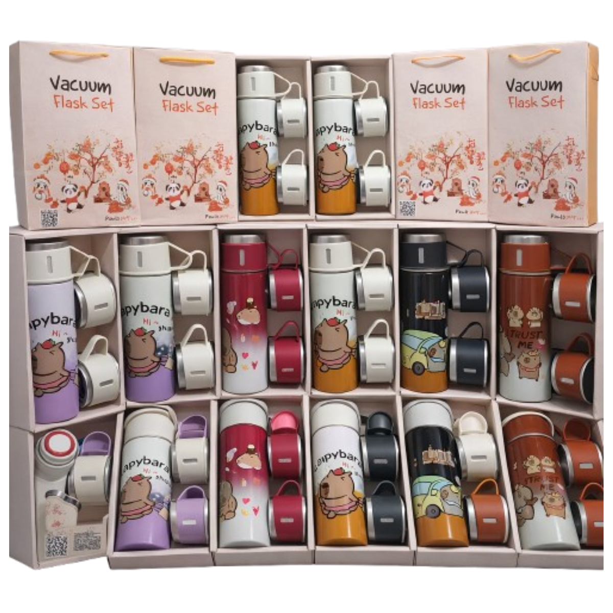 Conjunto de Garrafa 500ml e Copos de Capivara Vacumm - IOD00025