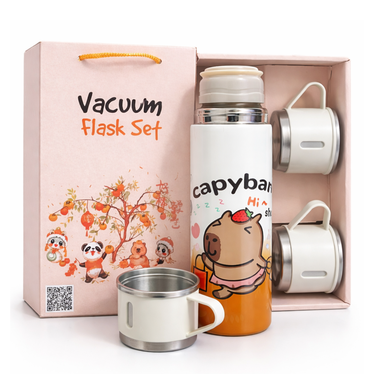 Conjunto de Garrafa 500ml e Copos de Capivara Vacumm - IOD00025