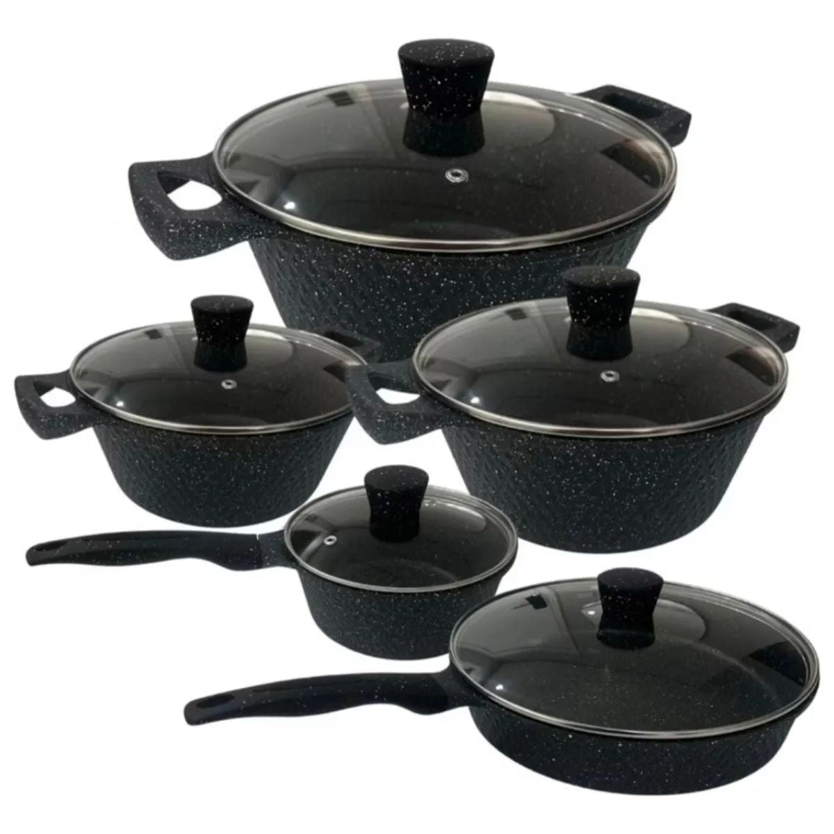 Conjunto de Panelas Antiaderentes com Tampa de Vidro - XDX-187-6