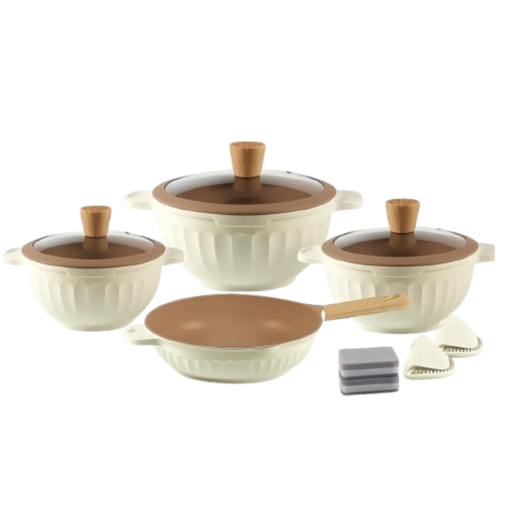 Conjunto Jogo de Panelas 11 Peças Antiaderente Cerâmica Granito IPJ00012