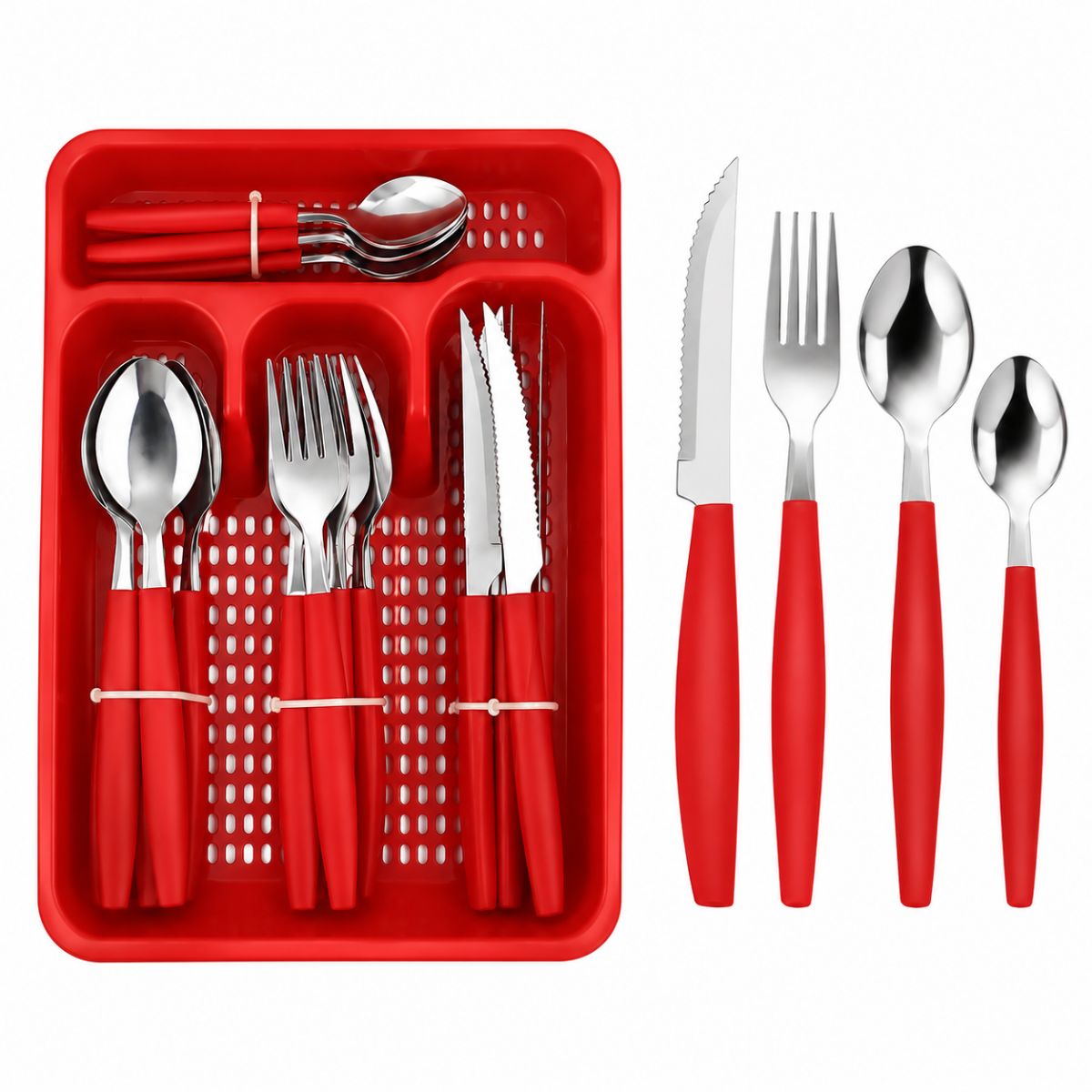 Conjunto de Talheres com Cabo Plástico - 25 peças - CTI2225