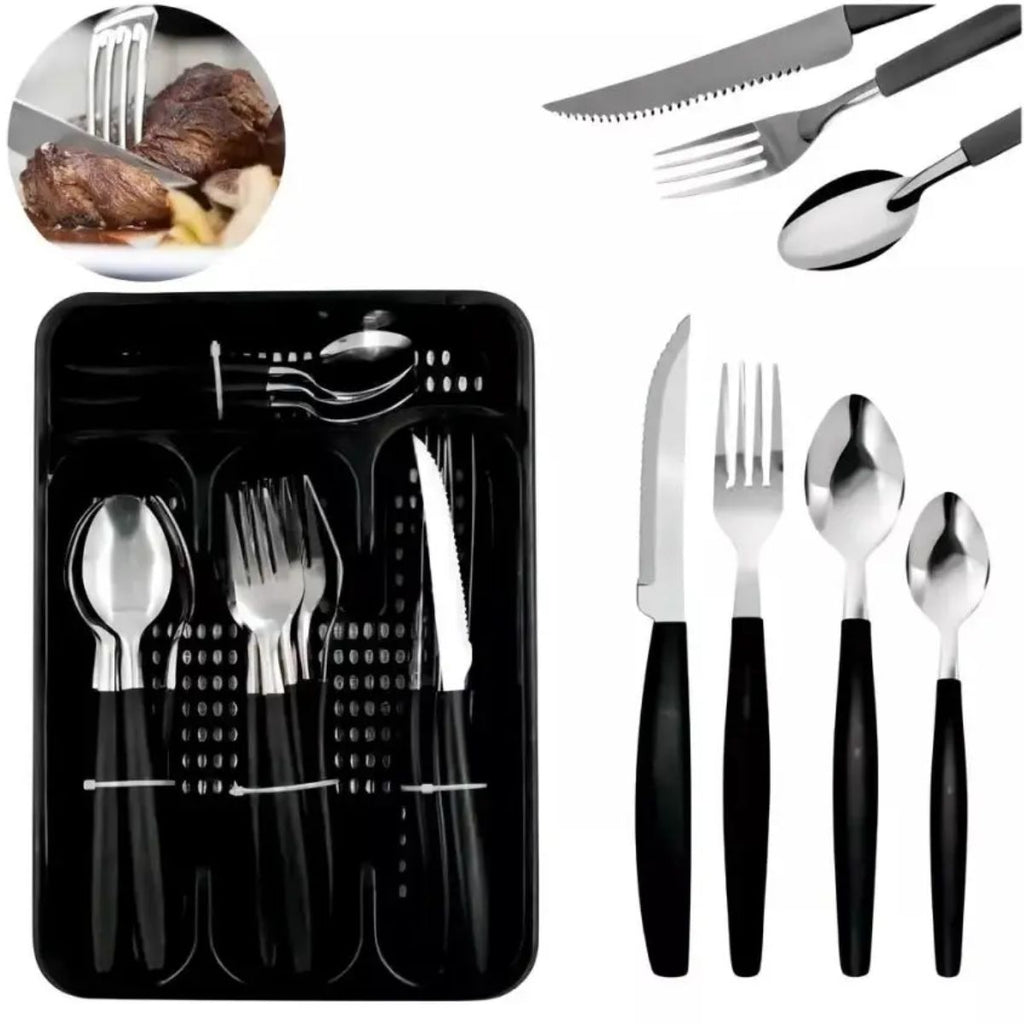 Conjunto de Talheres com Cabo Plástico - 25 peças - CTI2225