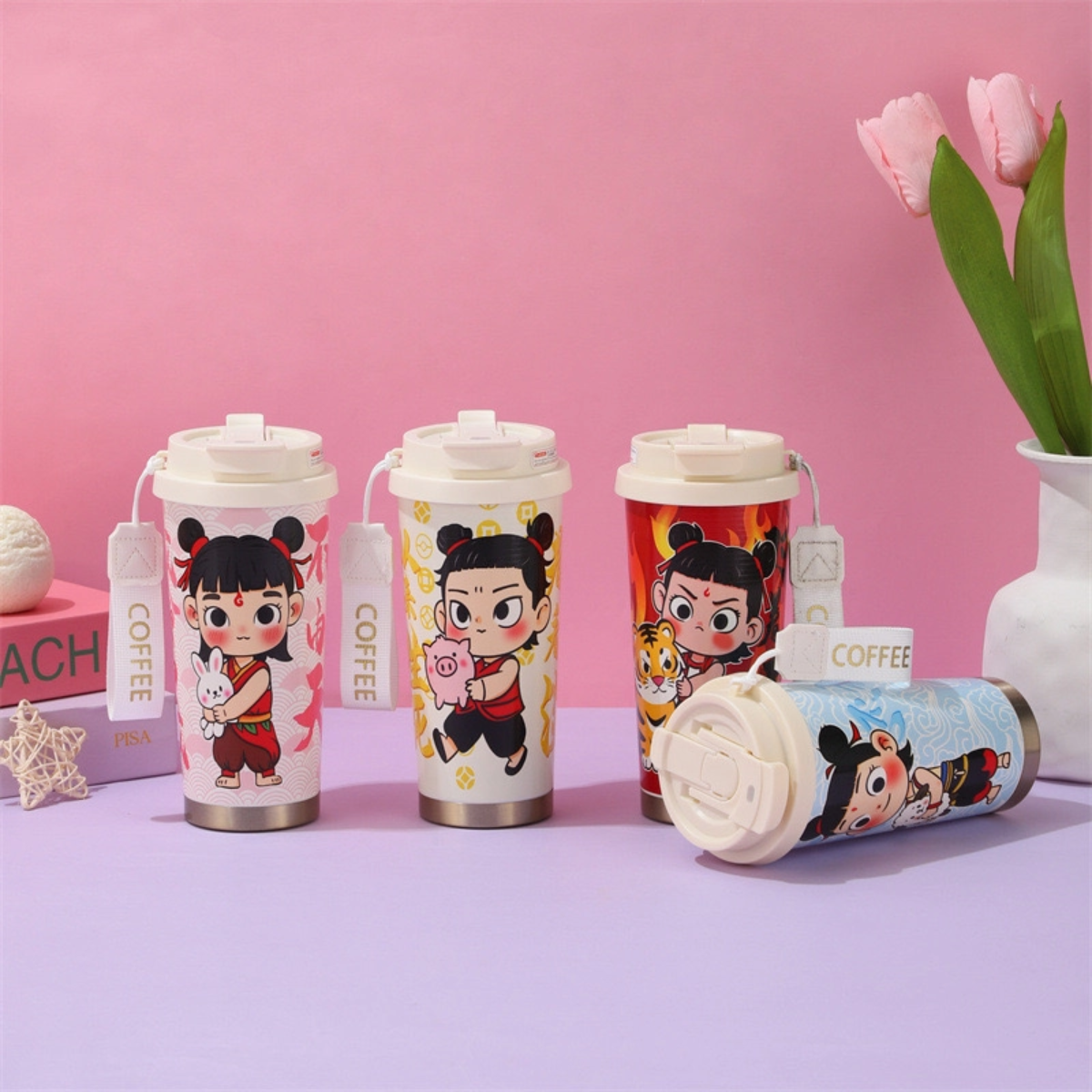 Copo De Café Térmico do Personagem Nezha 500ml - CGT4054-NaZha