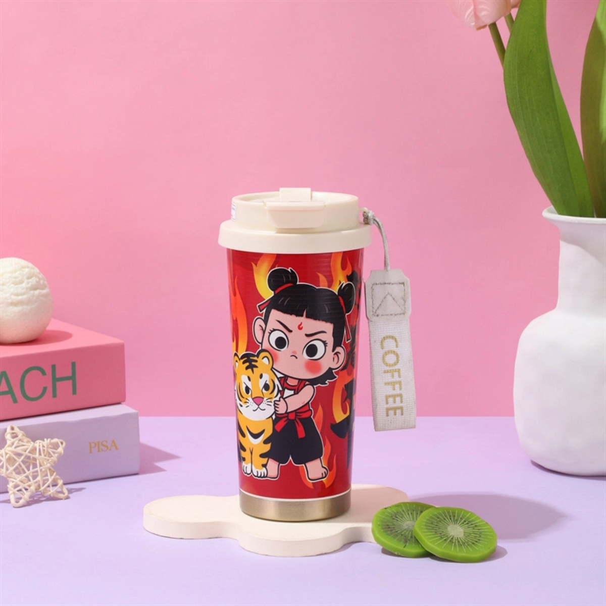Copo De Café Térmico do Personagem Nezha 500ml - CGT4054-NaZha