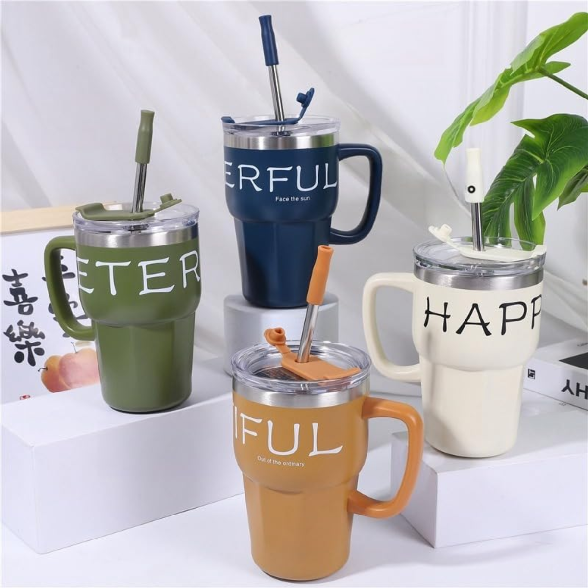 Copo Térmico Com Tampa E Canudo 600ML - CGT4066