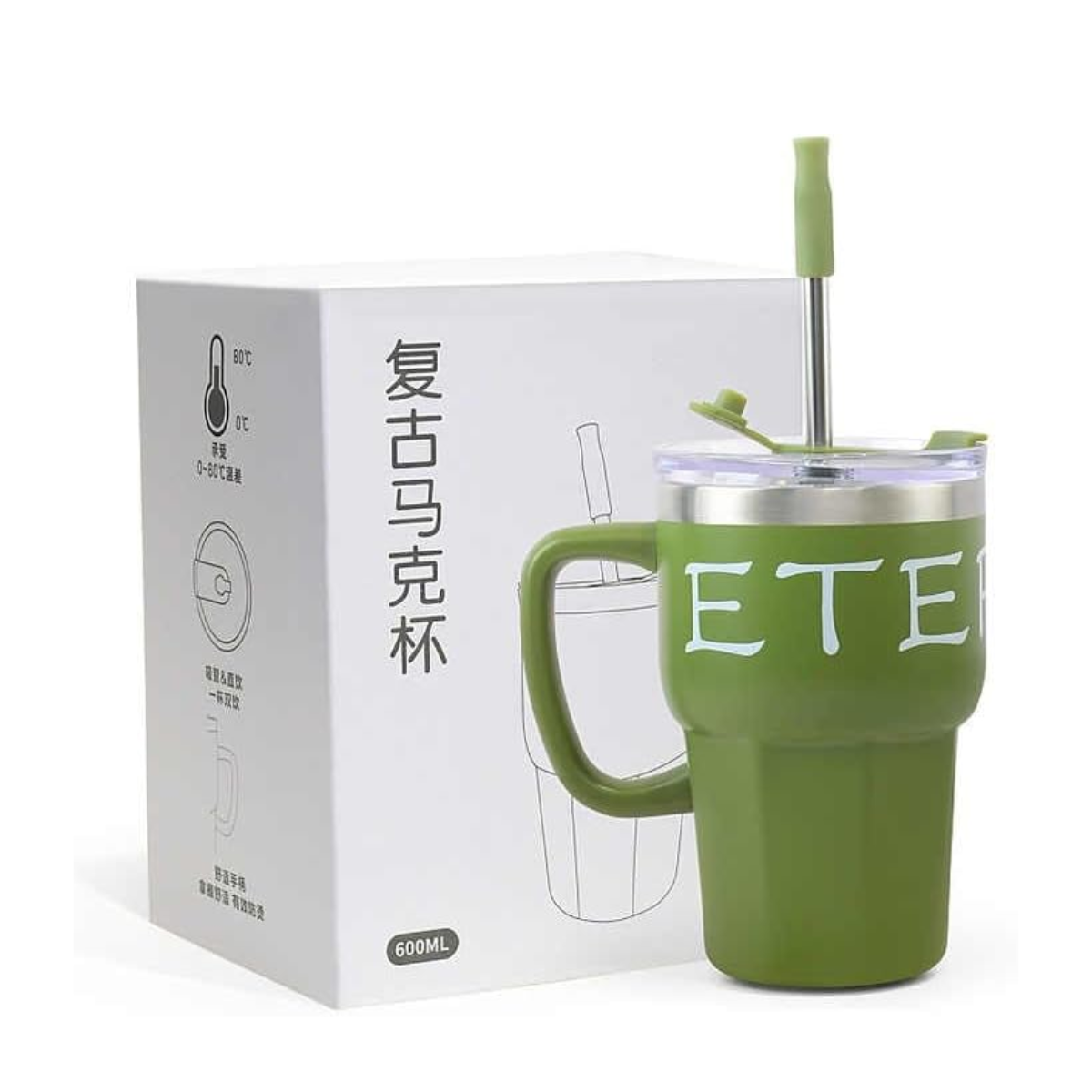 Copo Térmico Com Tampa E Canudo 600ML - CGT4066