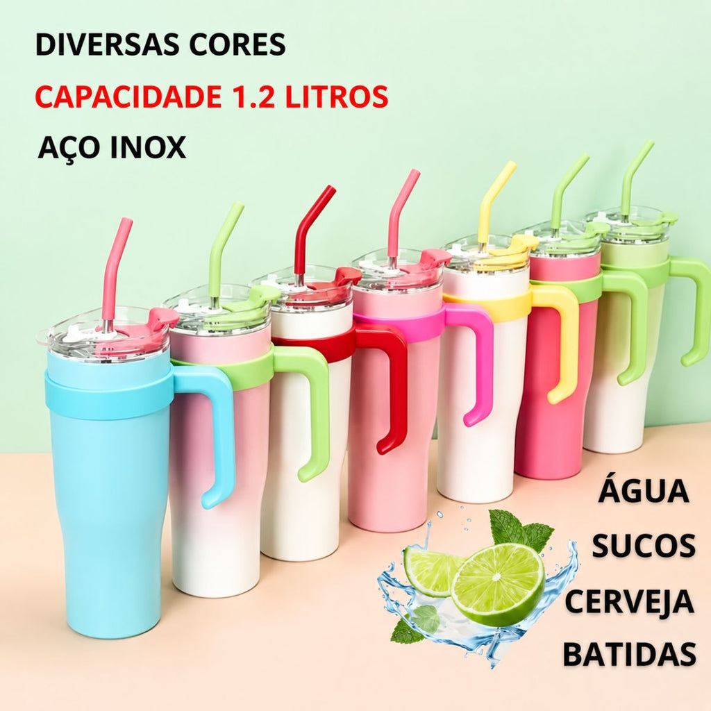 Copo Térmico com Alça e Tampa 1200ml - CGT23138