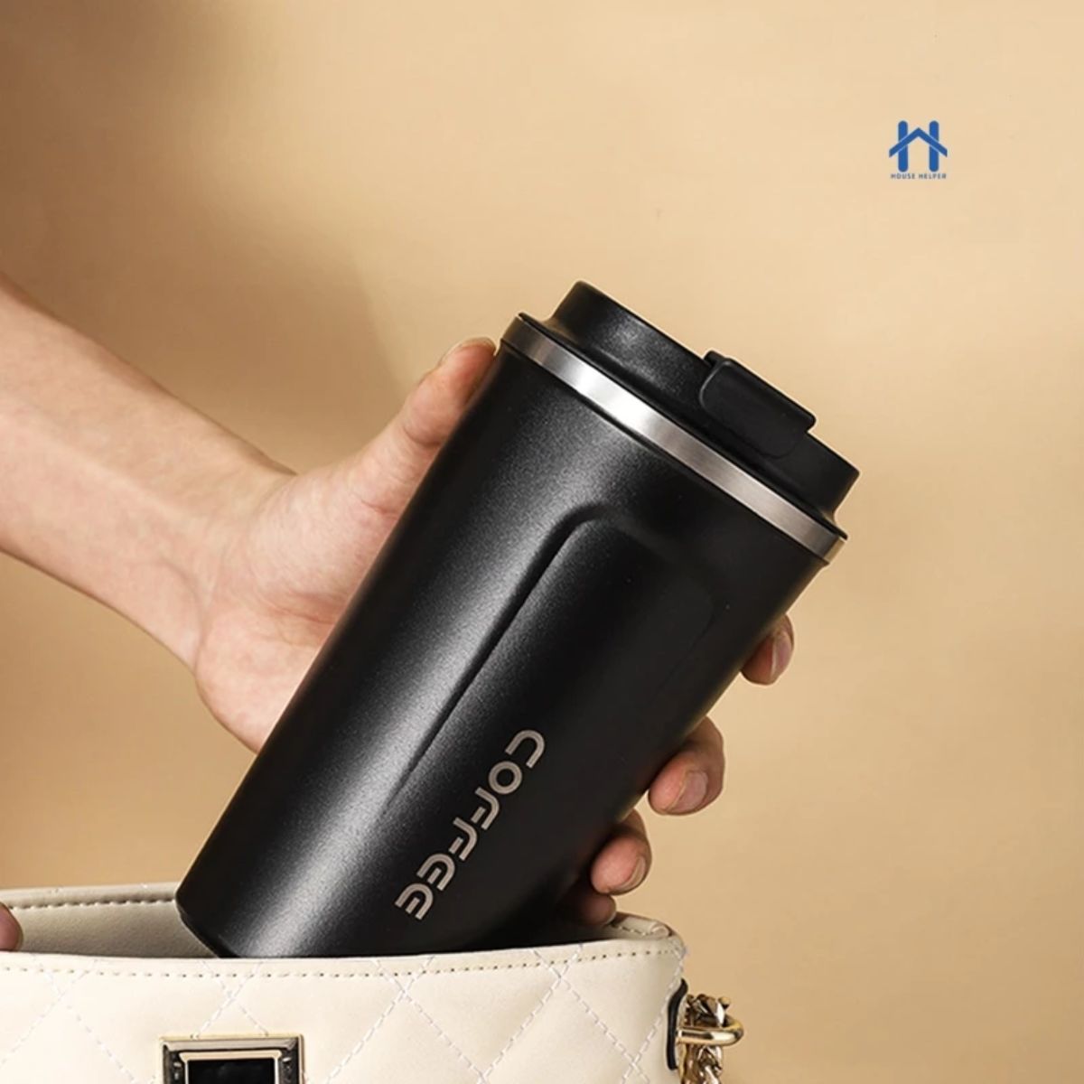 Copo Térmico em Aço Inox com Tampa para Café -  IOD00037