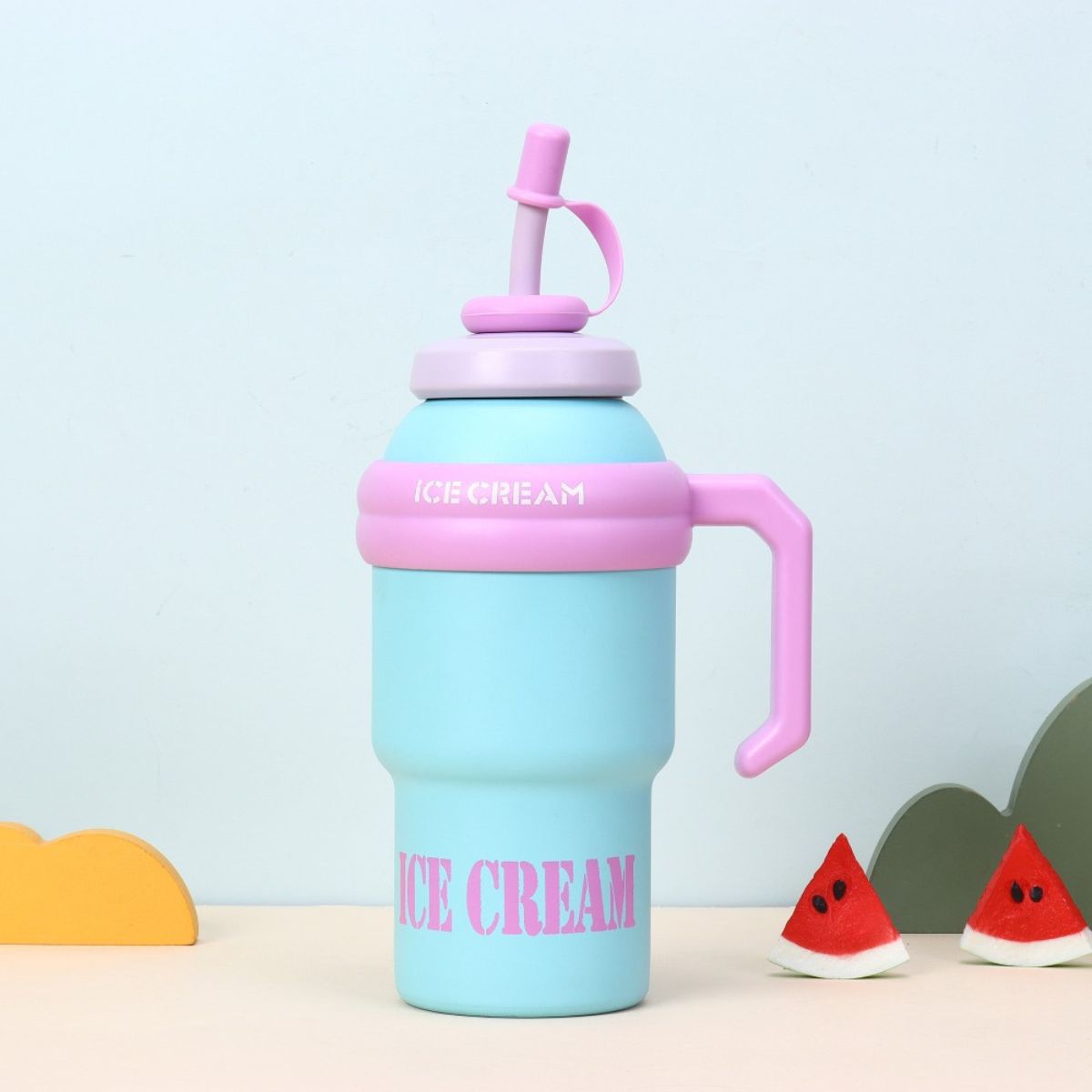 Copo/Garrafa Térmico de 1 Litro com Canudo de Silicone - IOD00041