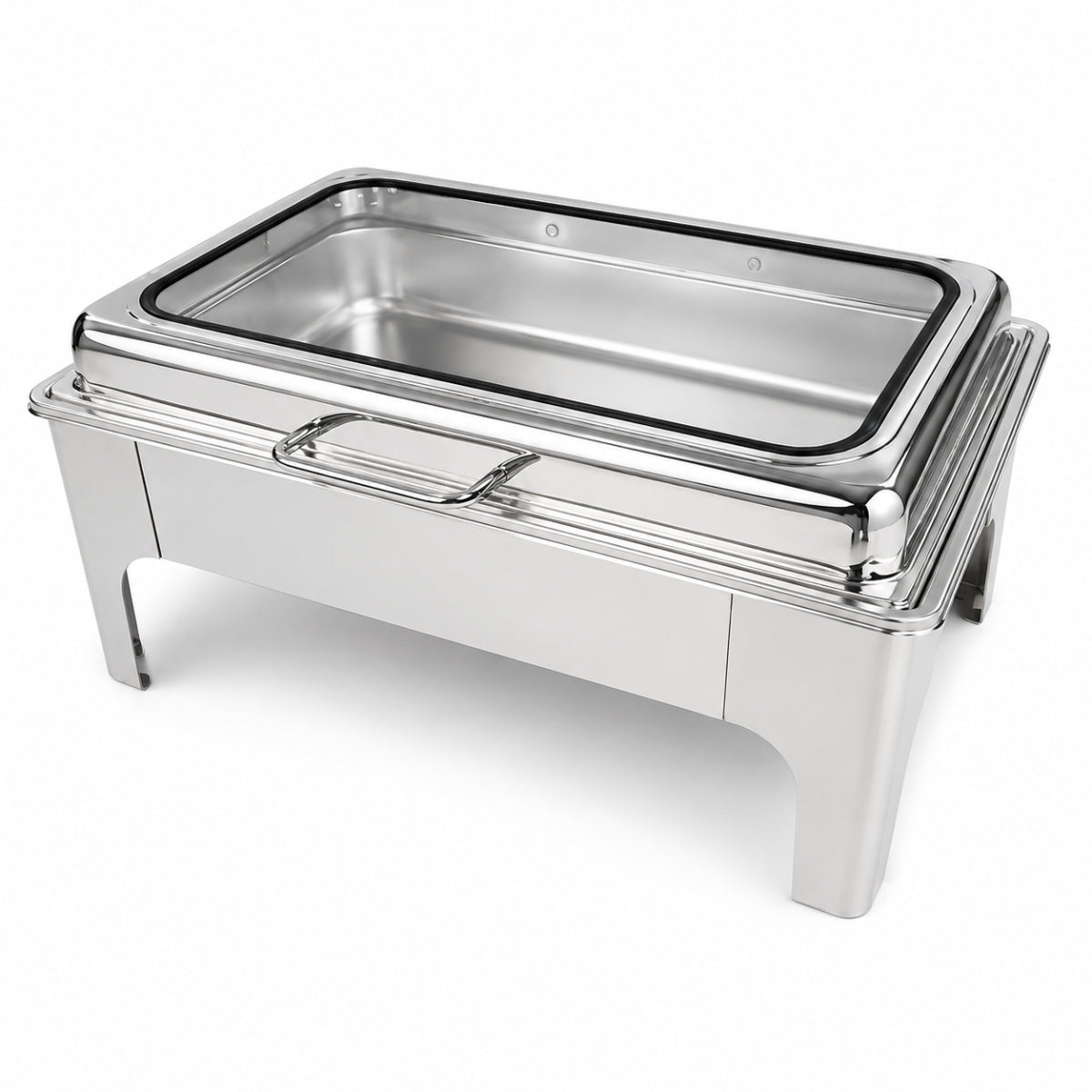 Rechaud Retangular em Aço Inox com Tampa de Vidro - DBL06-02