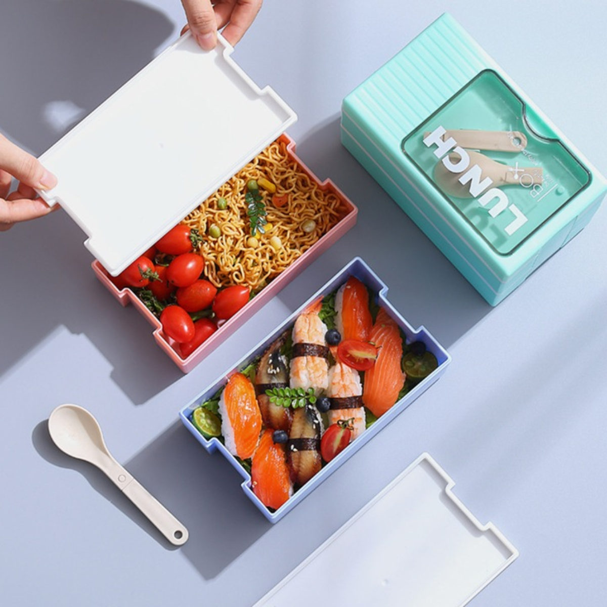 Marmita Lunch Box 1200ml Dupla Camada Com Colher - DD-2214