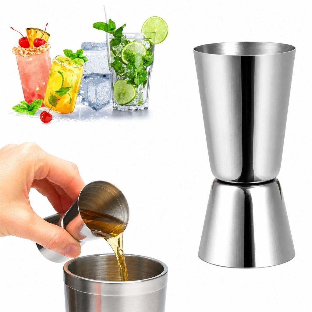Dosador de Bebidas Duplo em Aço Inox 20ml e 40ml para Drinks - XDX-739-09
