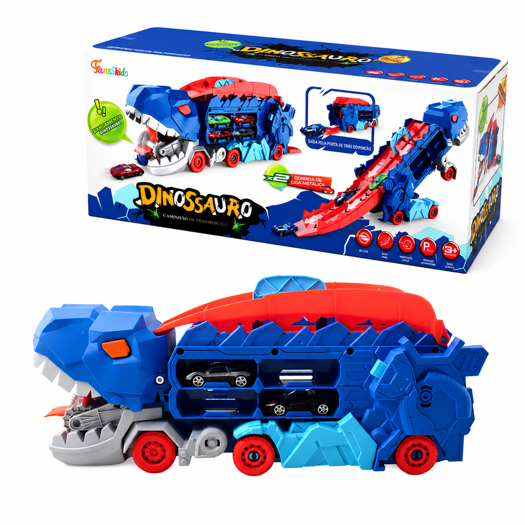 Caminhão T-Rex Pista Maleta Com 4 Carrinhos - EJA00003